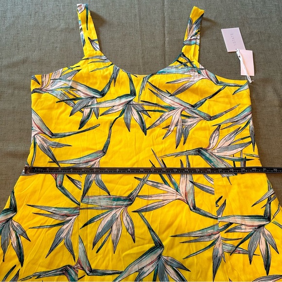 NWT 1. STATE Women’s Size XL Yellow Floral Dress Bird of Paradise Rayon - Picture 6 of 10